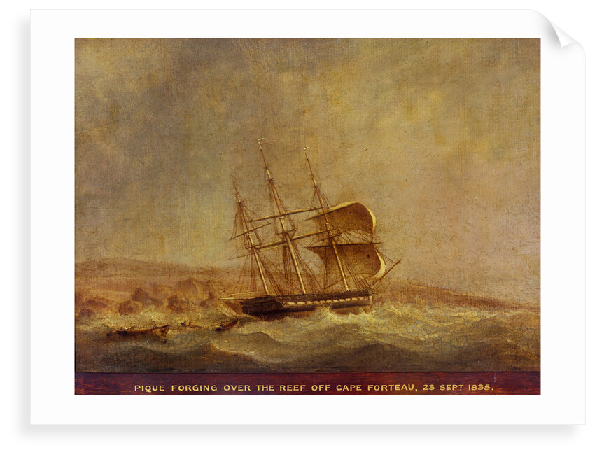 HMS 'Pique' off Point Forteau, 23 September 1835 by John Christian Schetky