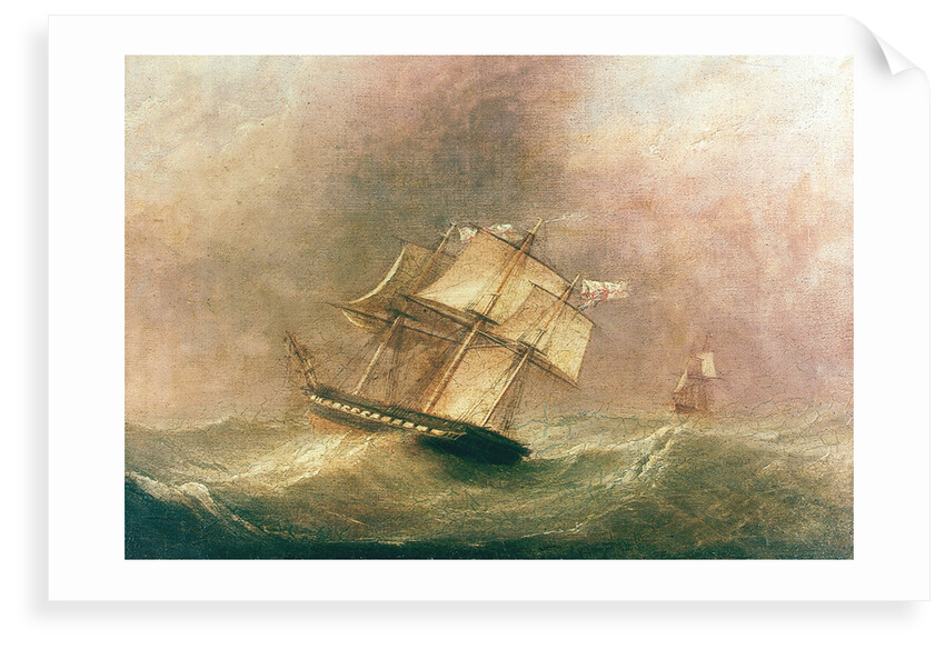 HMS 'Pique' in a gale during her return to England by John Christian Schetky