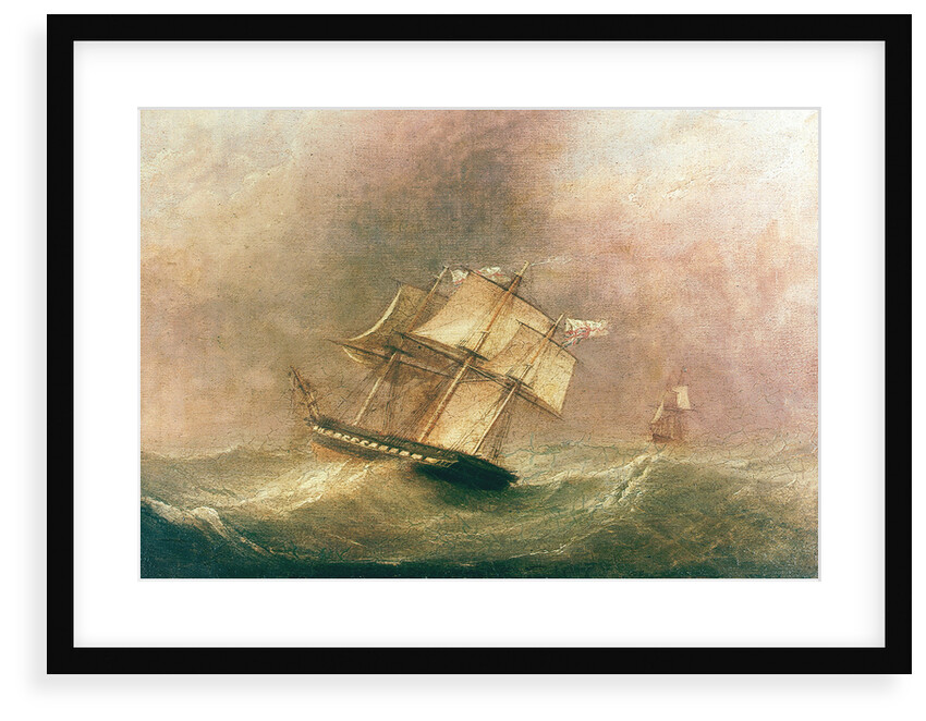 HMS 'Pique' in a gale during her return to England by John Christian Schetky