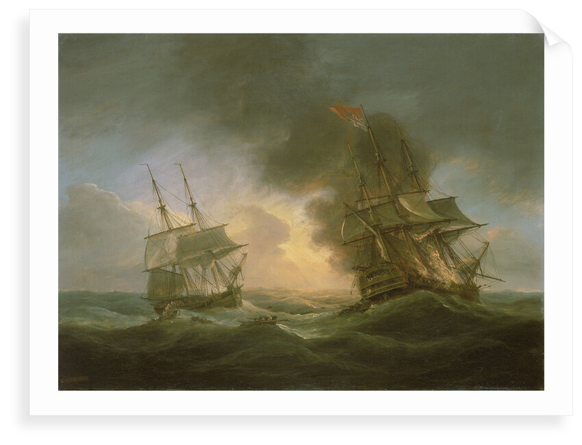 Loss of the East Indiaman 'Kent': catching fire, 1 March 1825 by Thomas Luny