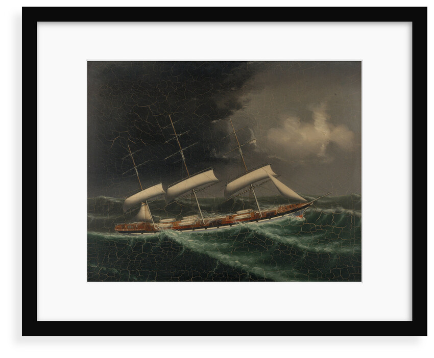 The coolie ships 'Mersey' (1894) and 'Volga II' (1892) in a gale by Chinese School
