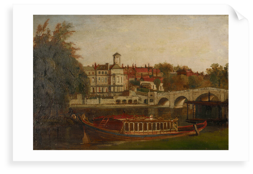 A city livery company barge on the Thames at Richmond by British School
