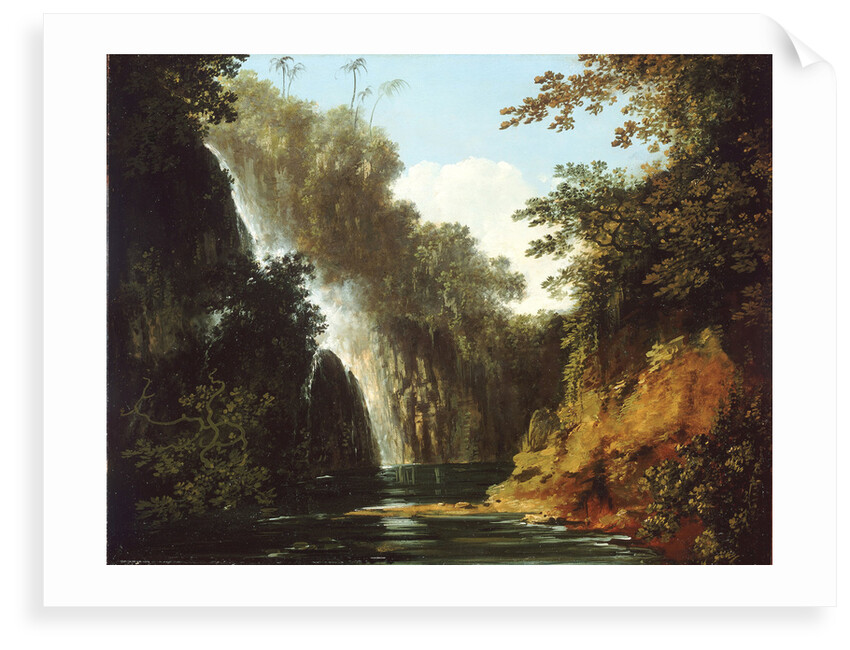 A waterfall in Tahiti by William Hodges