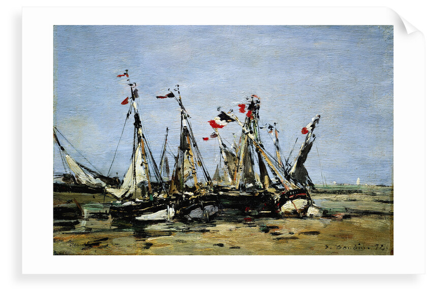 Trouville, awaiting the tide by Eugene Louis Boudin