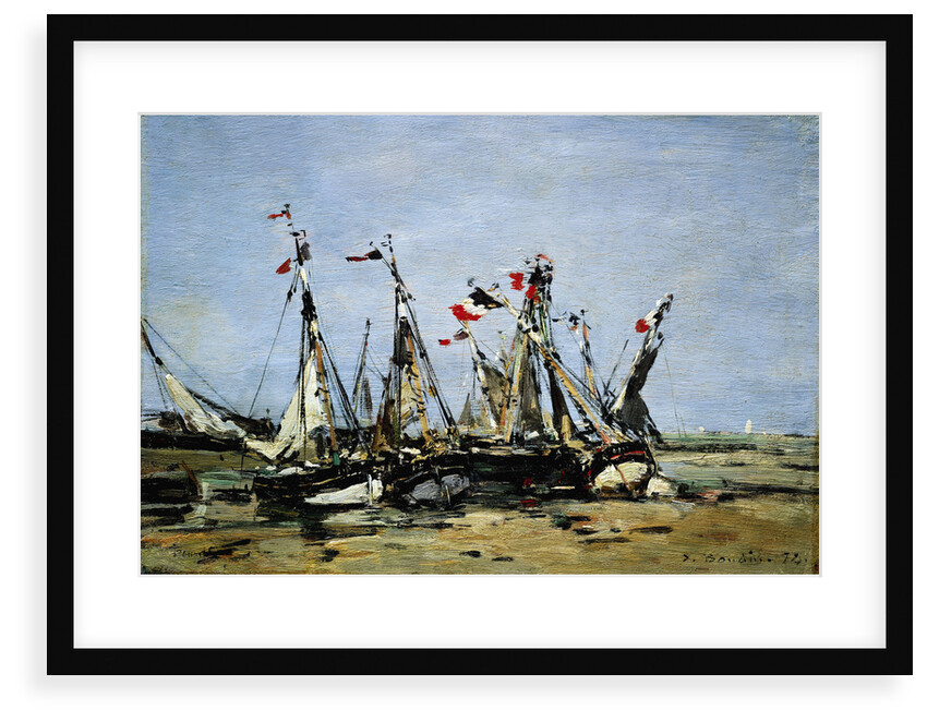 Trouville, awaiting the tide by Eugene Louis Boudin
