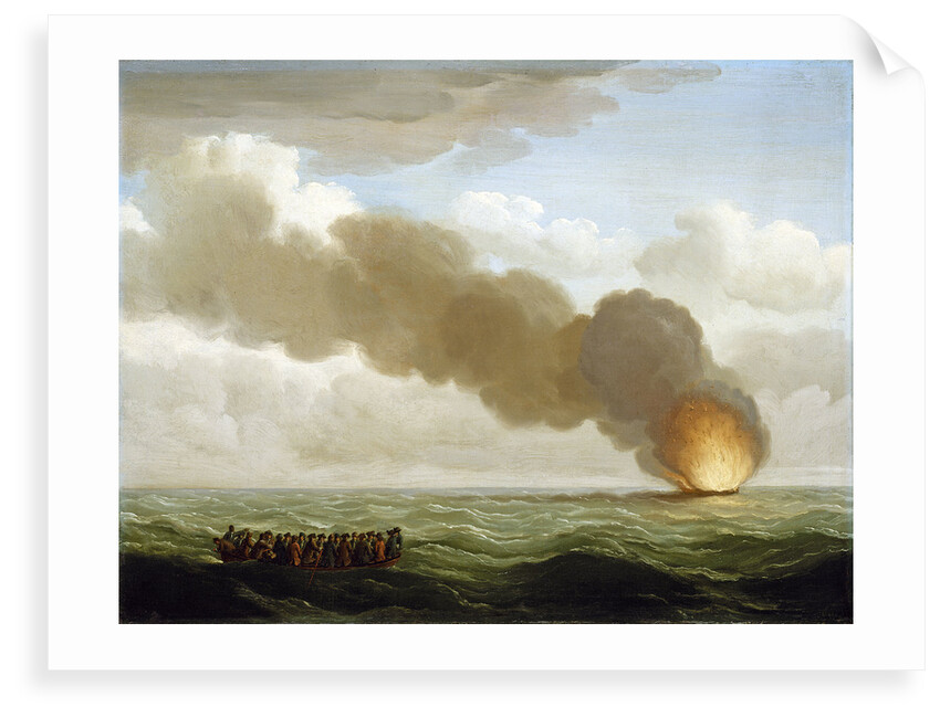 The Luxborough galley burnt right down by John Cleveley