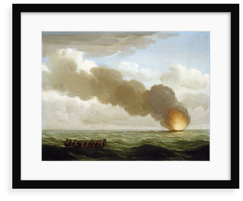 The Luxborough galley burnt right down by John Cleveley