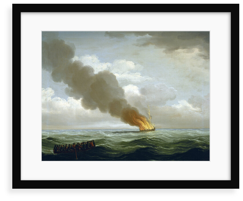 The Luxborough galley burnt nearly to the water, 25 June 1727 by John Cleveley