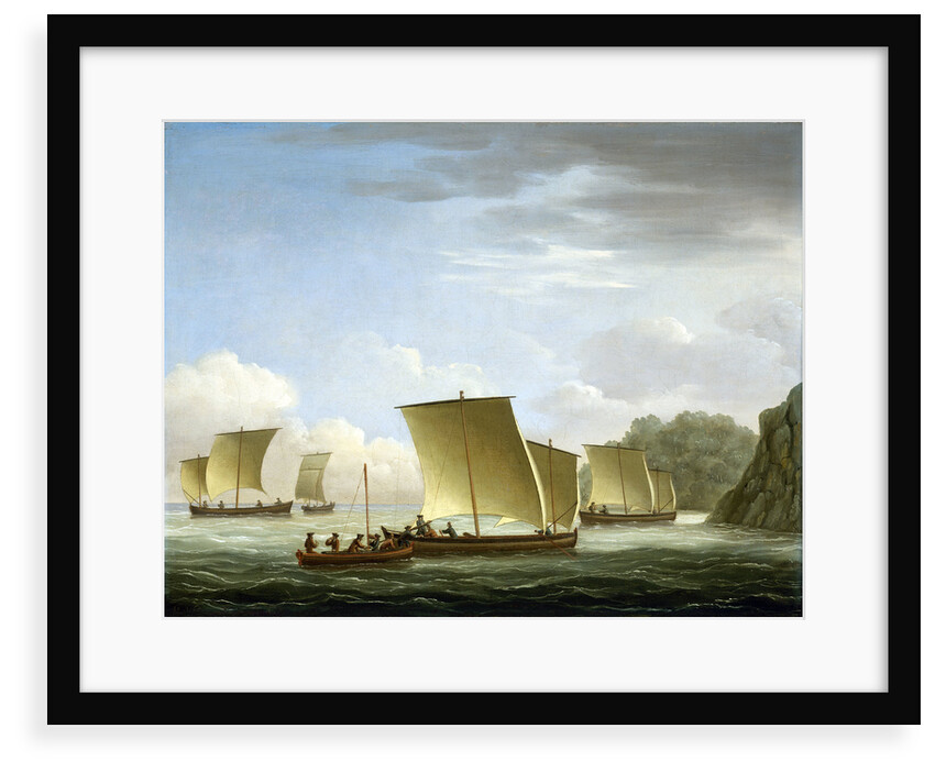 The yawl of the Luxborough galley arriving in Newfoundland, 7 July 1727 by John Cleveley