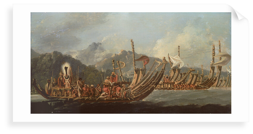 Review of the war galleys at Tahiti by William Hodges