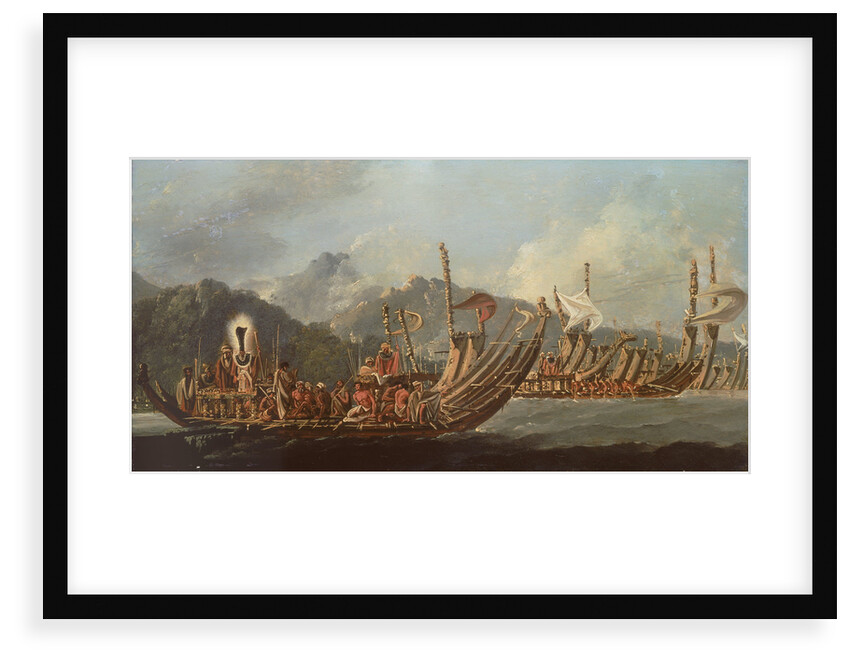 Review of the war galleys at Tahiti by William Hodges