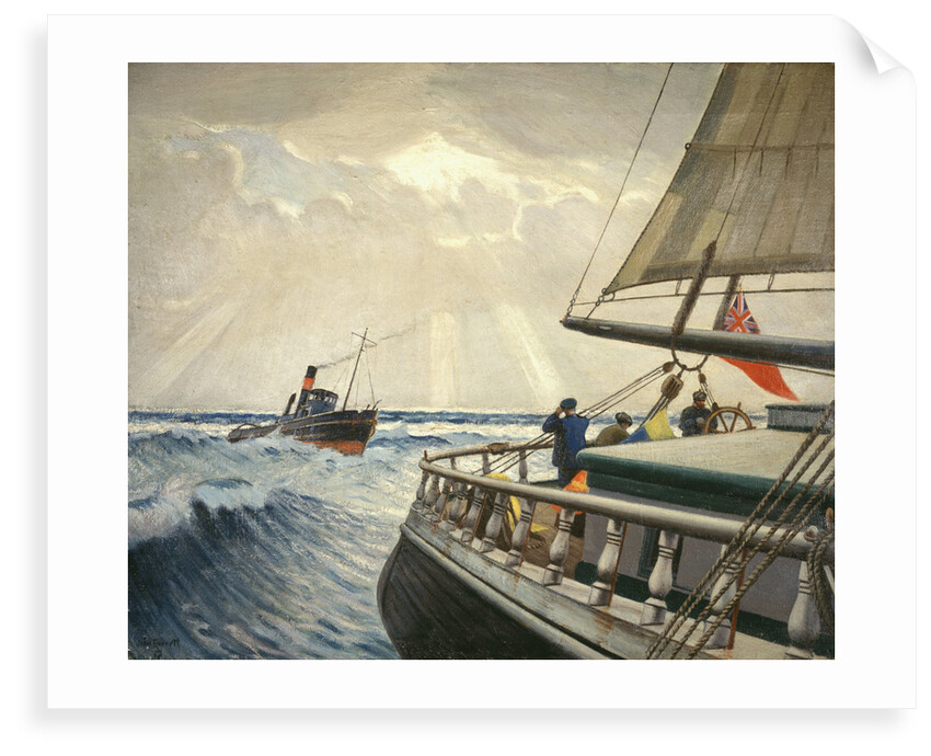 Iquique' from the stern with the Tug 'Warrior' by John Everett