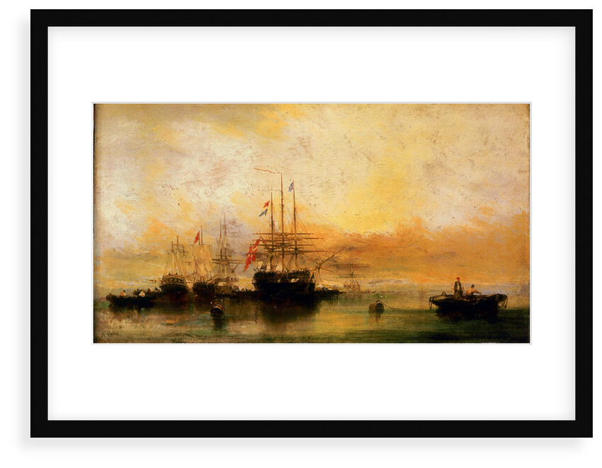A Danish ship and other vessels becalmed by William McAlpine