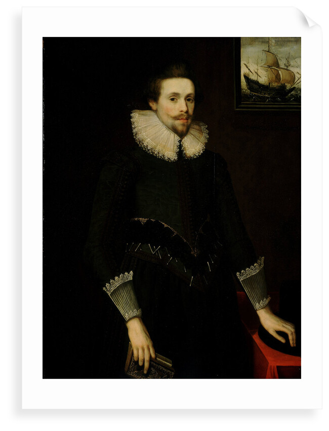 Portrait of a naval officer aged 24, 1619 by British School