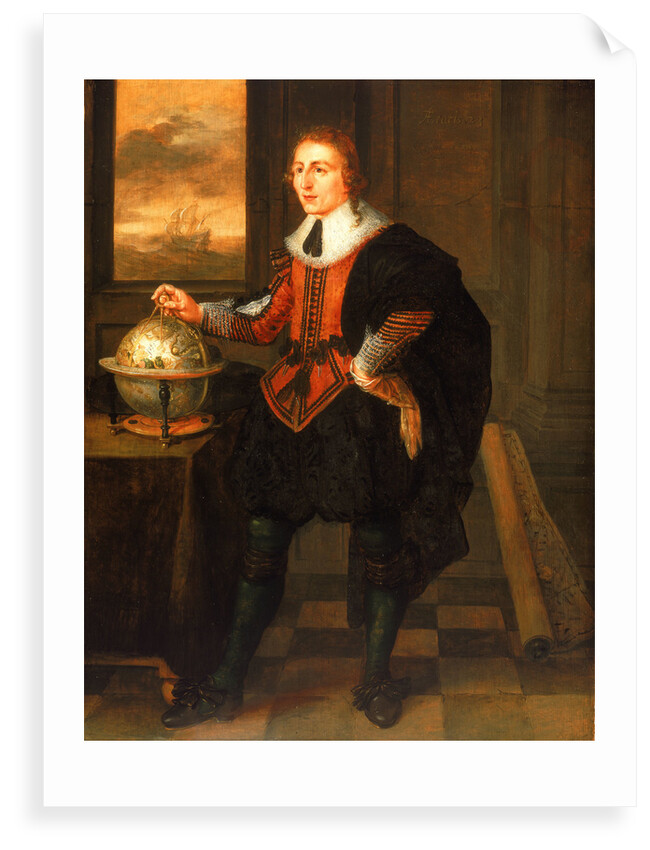 A navigator with globe and dividers by Hendrick van der Borcht
