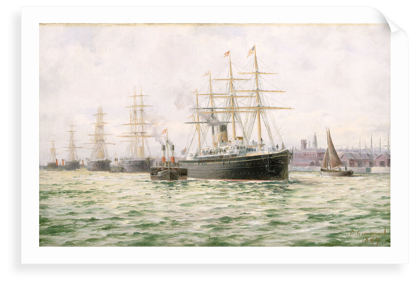 The White Star Line steamship 'Adriatic' leaving Liverpool by George Parker Greenwood