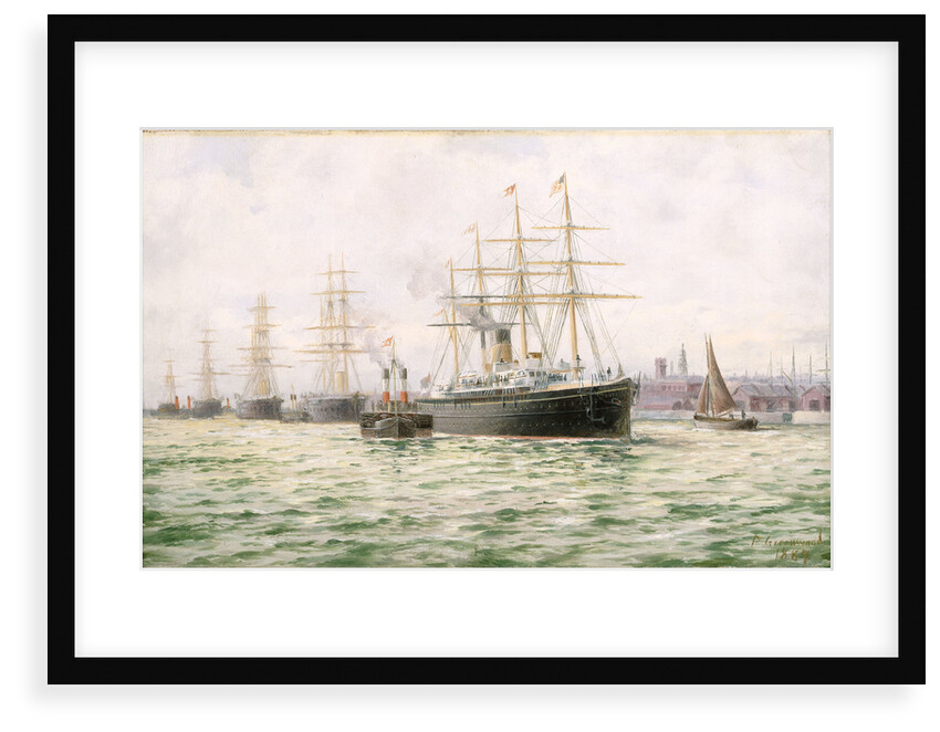 The White Star Line steamship 'Adriatic' leaving Liverpool by George Parker Greenwood