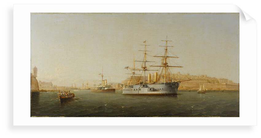 HMS 'Alexandra' leaving Malta by G. Gianni