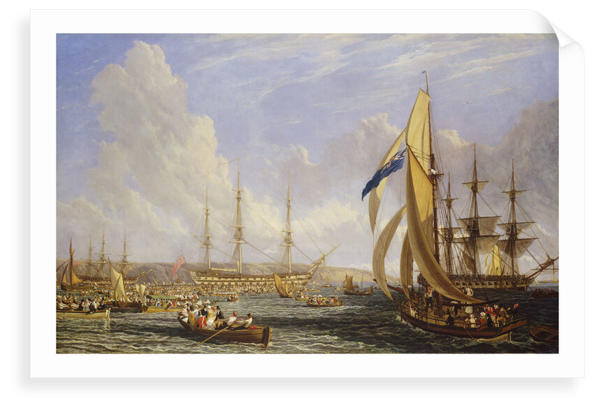 Scene in Plymouth sound in August 1815 by John James Chalon