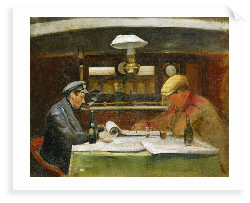 The Birkdale', showing the saloon with captain and mate by John Everett