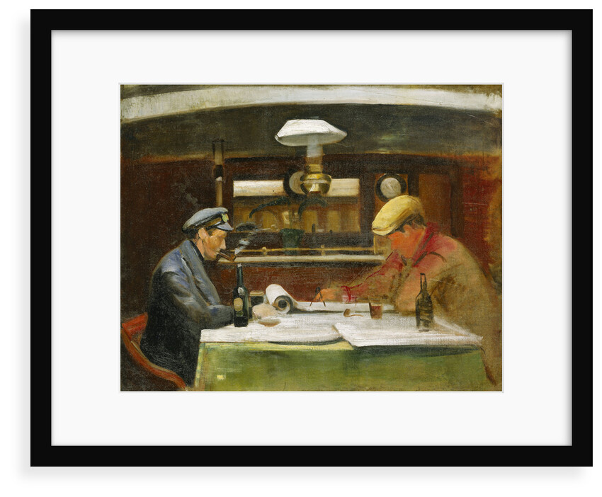 The Birkdale', showing the saloon with captain and mate by John Everett