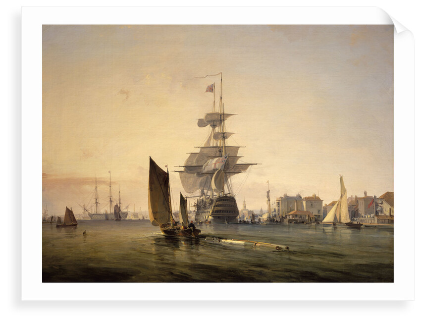 'Britannia' entering Portsmouth by George Chambers the Elder