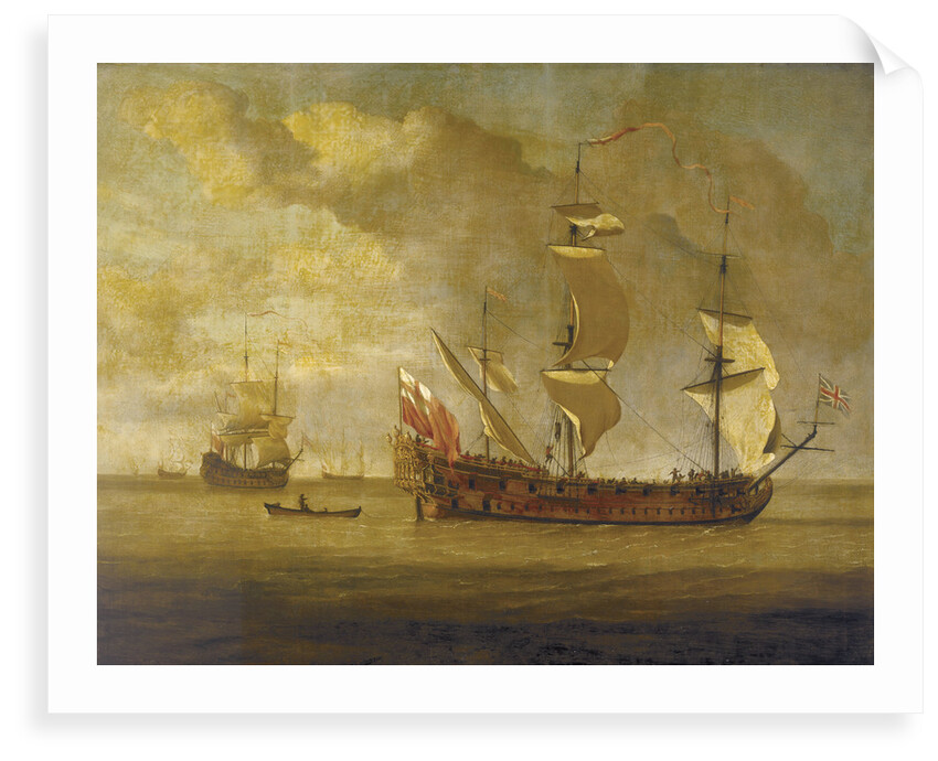 The 'Charles Galley' before a light breeze by Willem Van de Velde the Younger