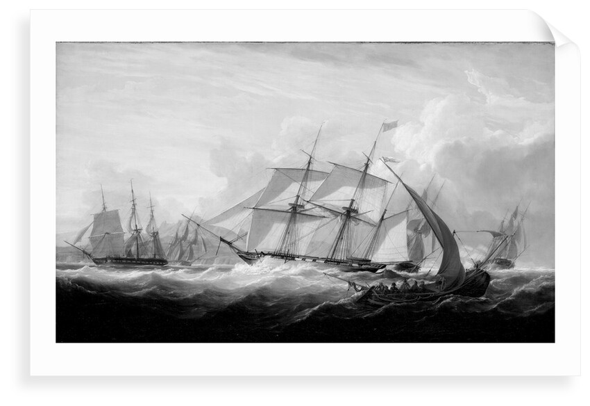 HMS 'Columbine' and other vessels off Lisbon by John Christian Schetky