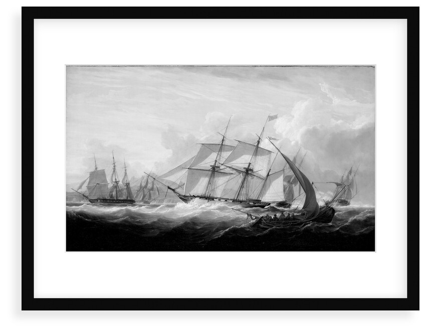 HMS 'Columbine' and other vessels off Lisbon by John Christian Schetky