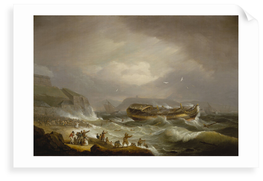 The wreck of the East Indiaman 'Dutton' at Plymouth Sound, 26 January 1796 by Thomas Luny