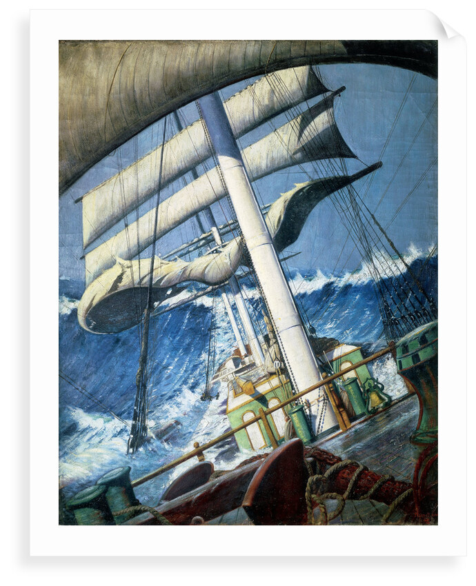 The deck of the barque 'Endymion' in a heavy sea by John Everett