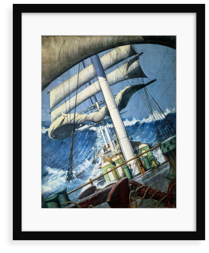 The deck of the barque 'Endymion' in a heavy sea by John Everett