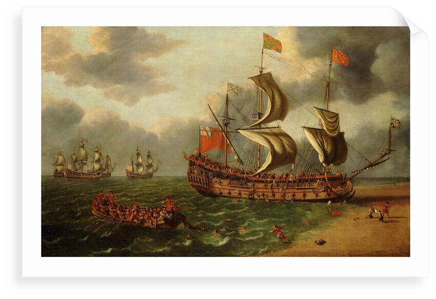 The wreck of the ''Gloucester'' off Yarmouth, 6 May 1682 by Johan Danckerts