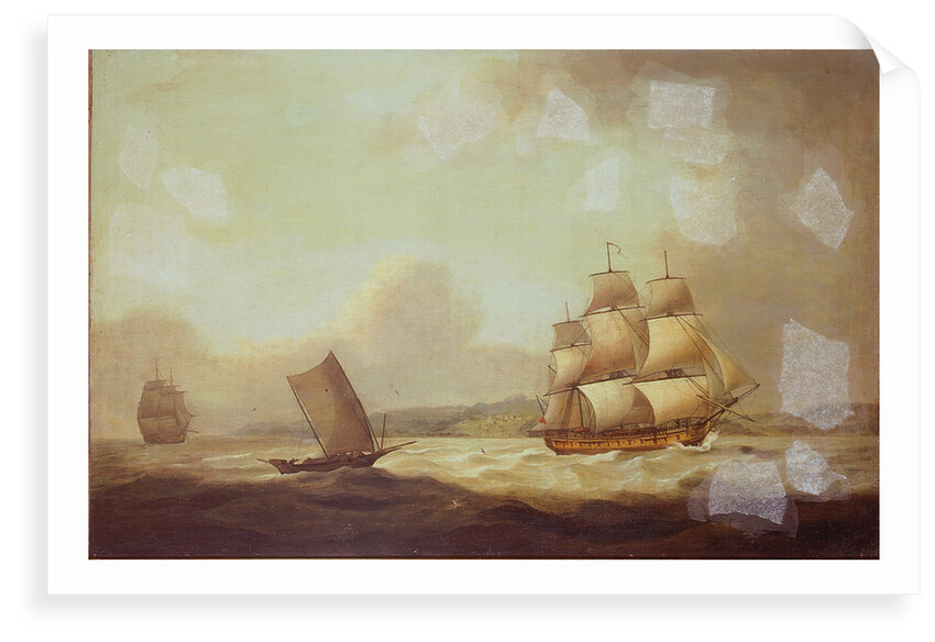The East Indiaman 'Hindustan' in a breeze by Thomas Luny
