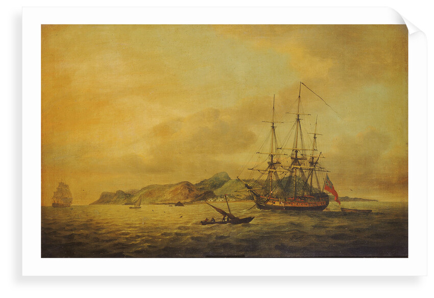 The East Indiaman 'Hindustan' at anchor by Thomas Luny