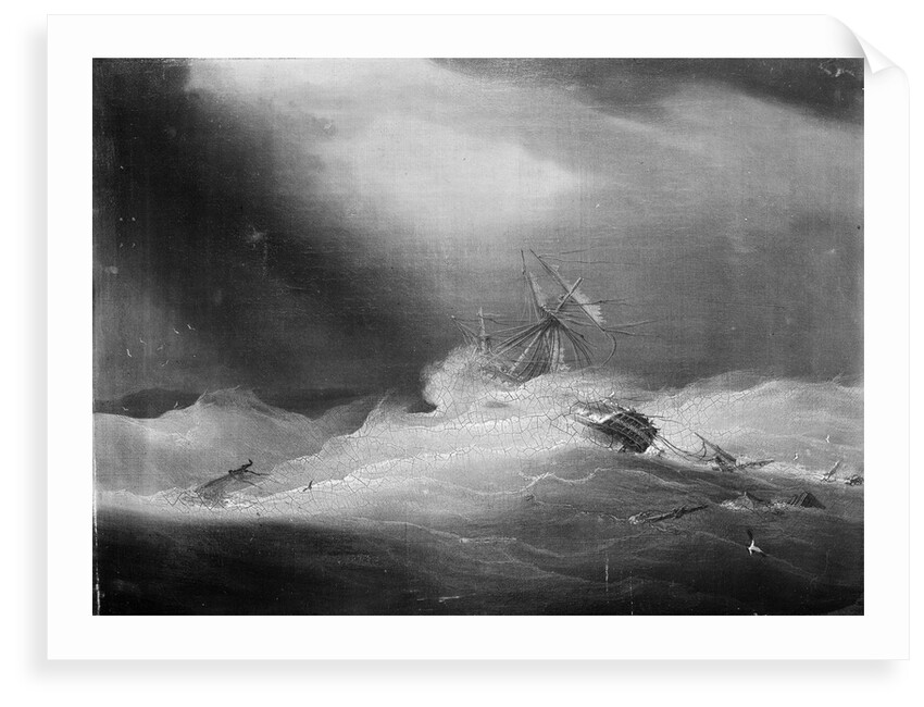 The 'Lady Castlereagh' dismasted in a cyclone off Madras, 24 October 1818 by British School