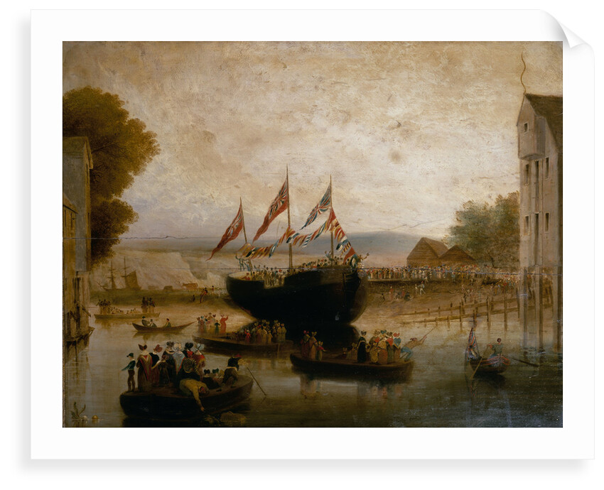 Launch of the brig 'Lewes Castle' by unknown