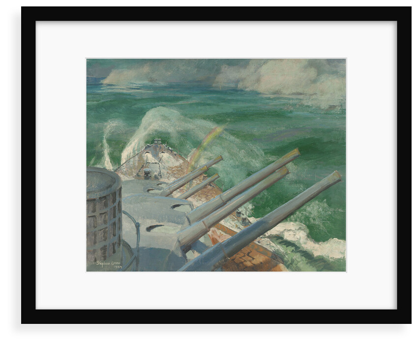HMS 'Mauritius' on full speed trial by Stephen Bone