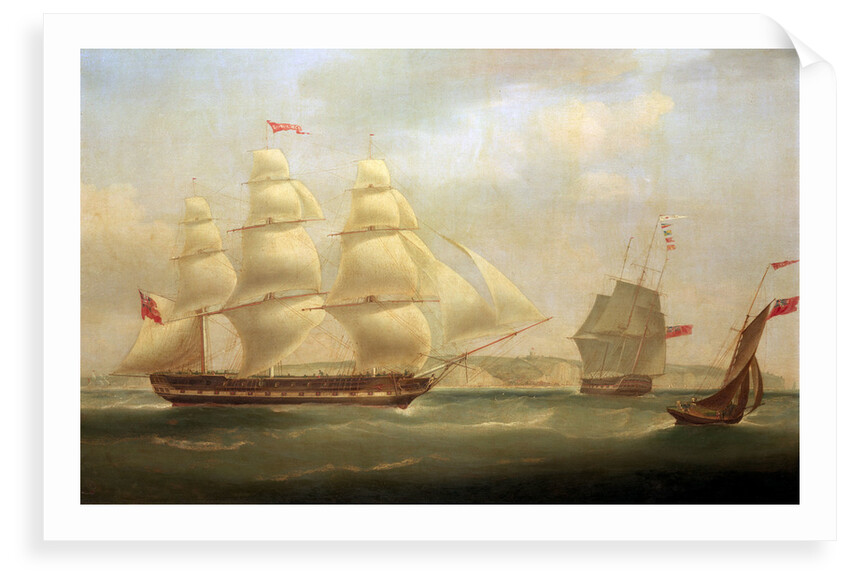 The East Indiaman 'Roxburgh Castle' with the ship 'Sir Edward Paget' off Dover by William John Huggins