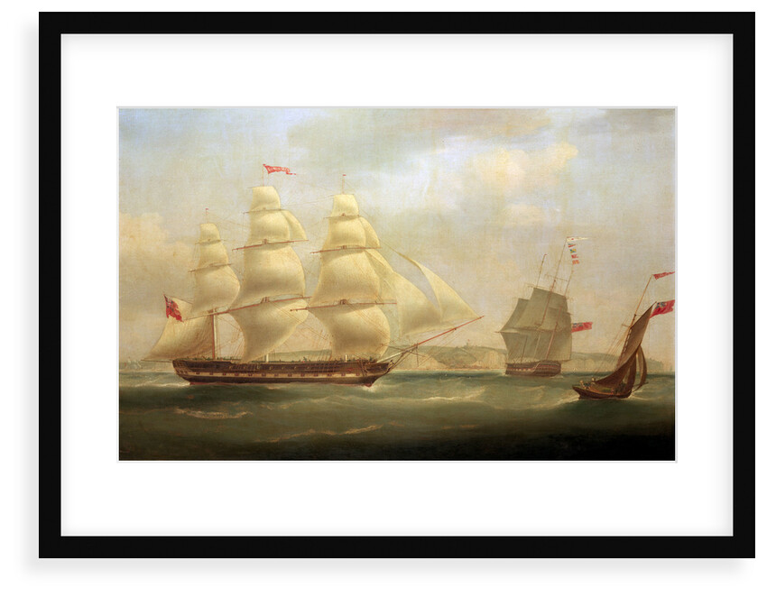 The East Indiaman 'Roxburgh Castle' with the ship 'Sir Edward Paget' off Dover by William John Huggins