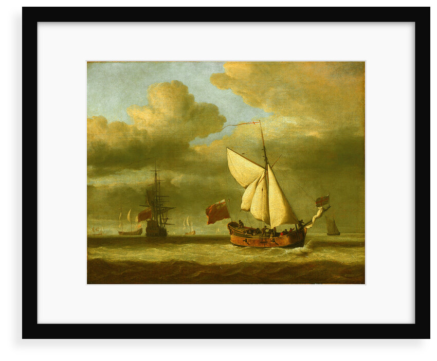 The yacht 'Royal Escape' close-hauled in a breeze by Willem Van de Velde the Younger
