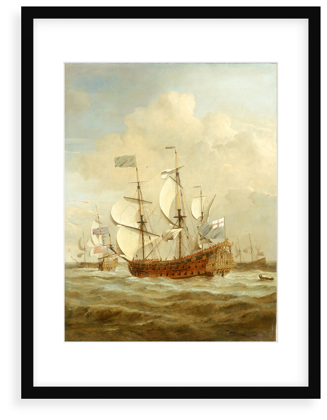 HMS 'Saint Andrew' at Sea in a moderate breeze by Willem Van de Velde the Younger