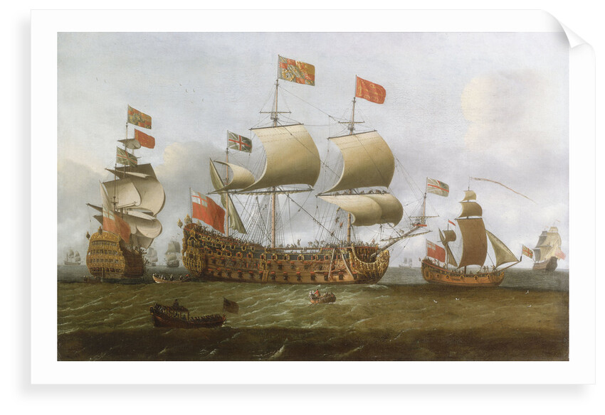 HMS 'Britannia' in two positions by Isaac Sailmaker