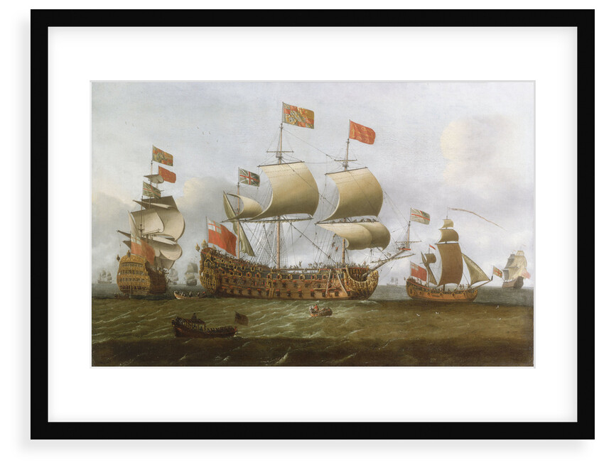 HMS 'Britannia' in two positions by Isaac Sailmaker
