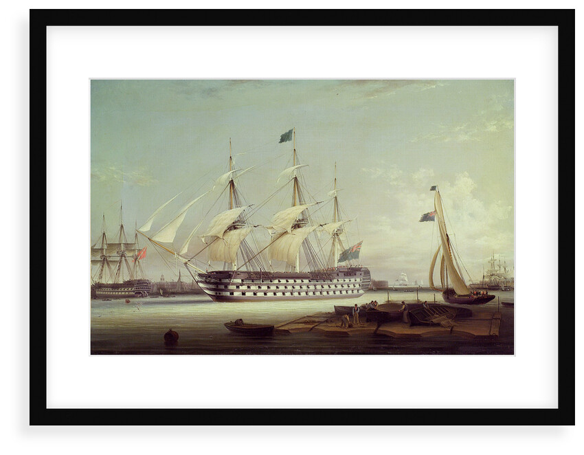 HMS 'Britannia' entering Portsmouth harbour by Robert Strickland Thomas