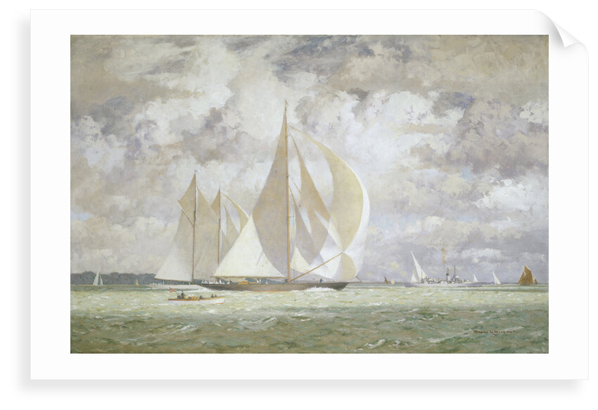 HMY 'Britannia' racing the yacht 'Westward' in the Solent, 1935 by Norman Wilkinson