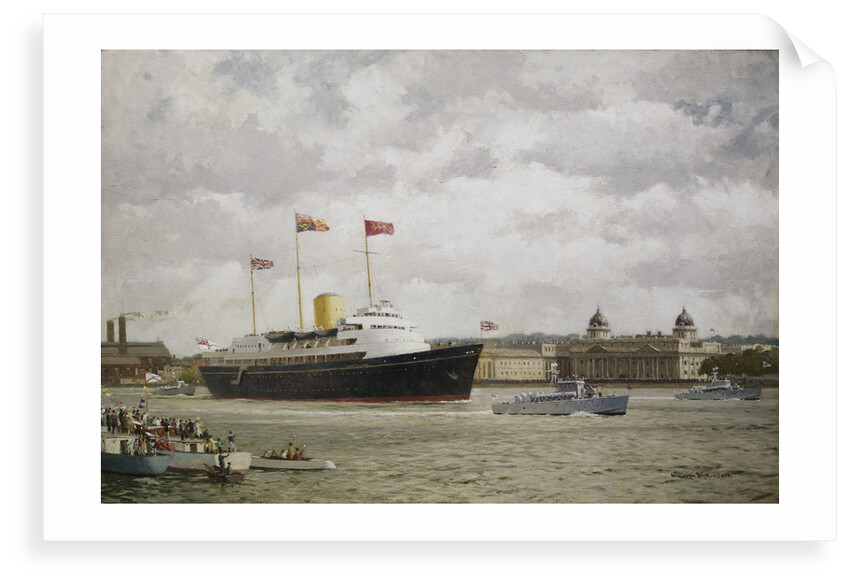 HMY 'Britannia' arriving at Greenwich, 15 May 1954 by Norman Wilkinson