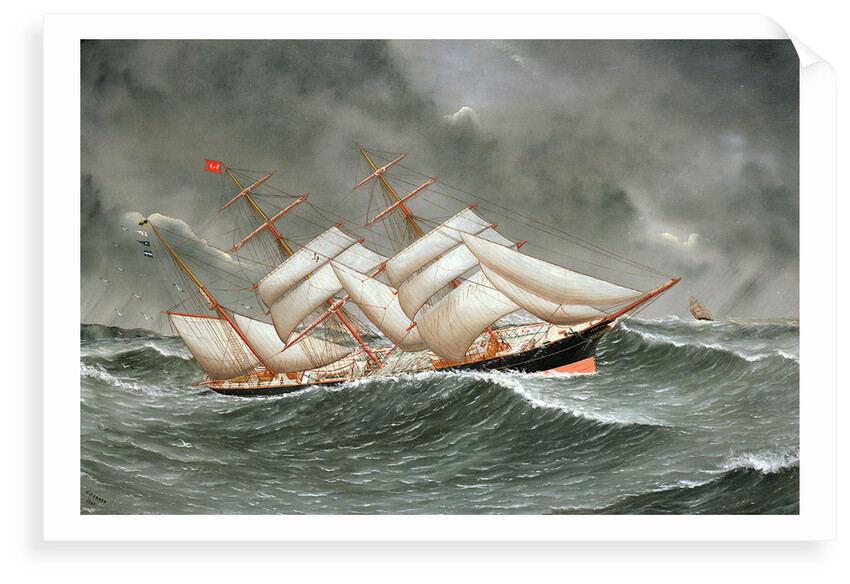 The barque 'Camphill' in a rough sea by Joseph Fannen