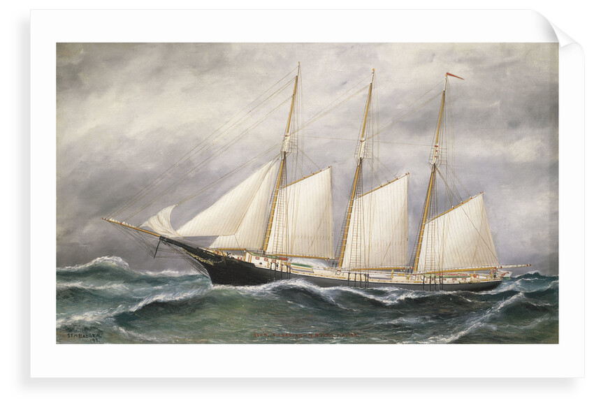 The schooner 'Robert Ingle Carter' by Solon Francis Montecello Badger