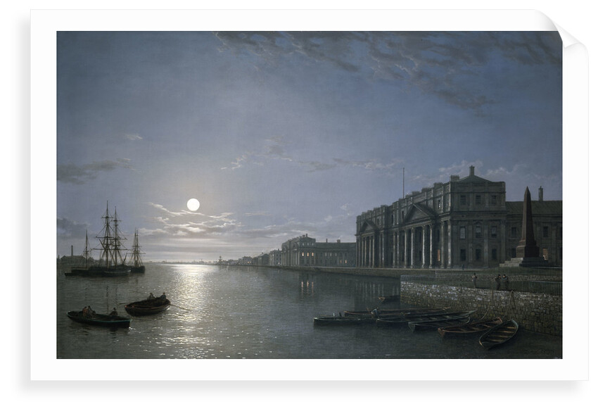 The Thames and Greenwich Hospital by moonlight by Henry Pether